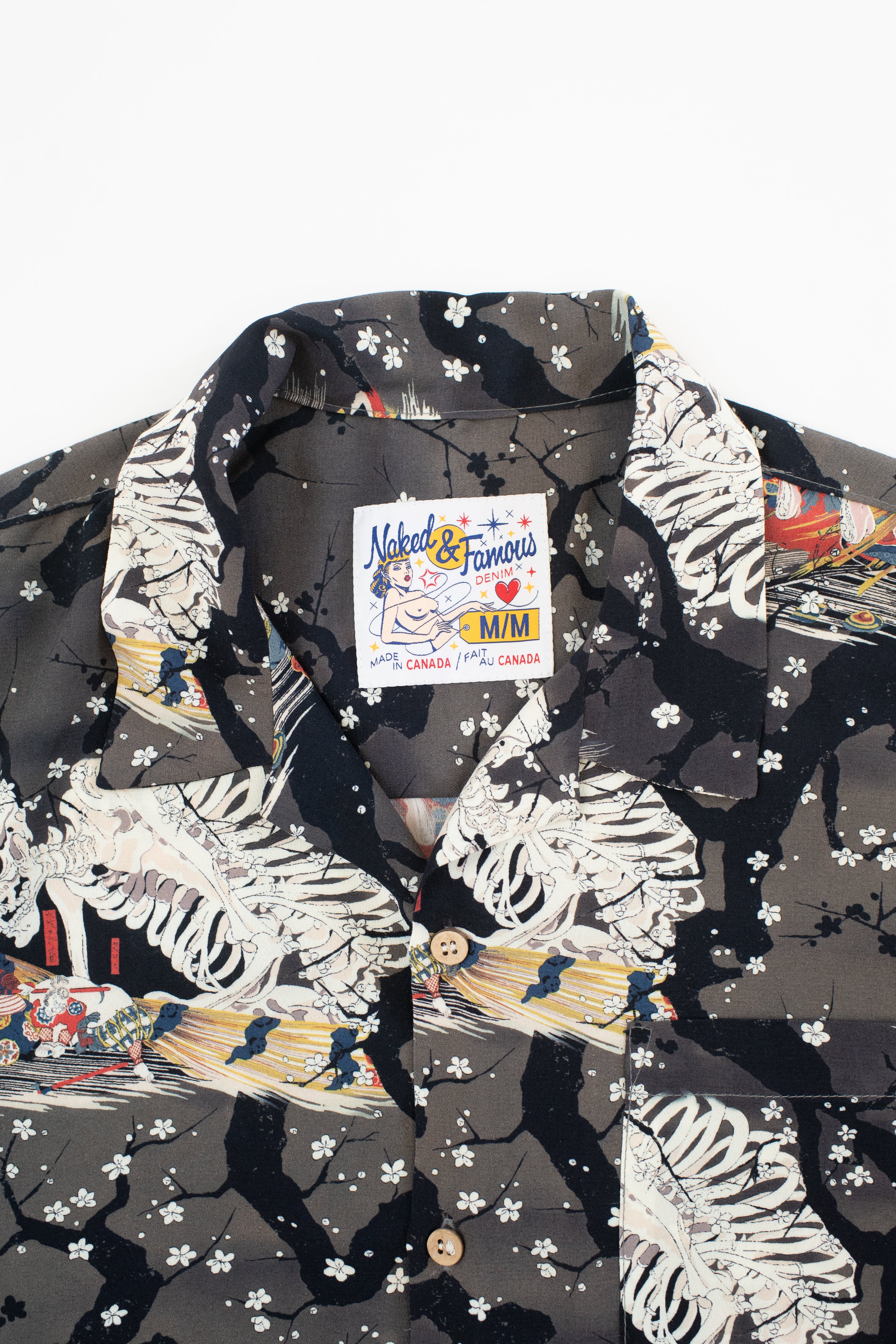Aloha Shirt - Skeletons - Dark Grey