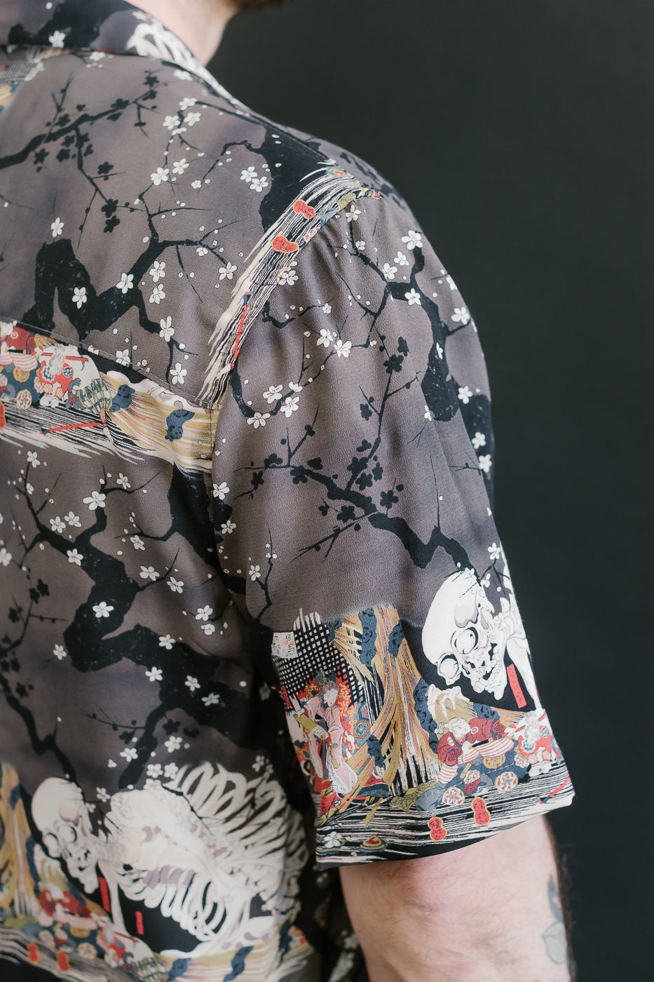 Aloha Shirt - Skeletons - Dark Grey