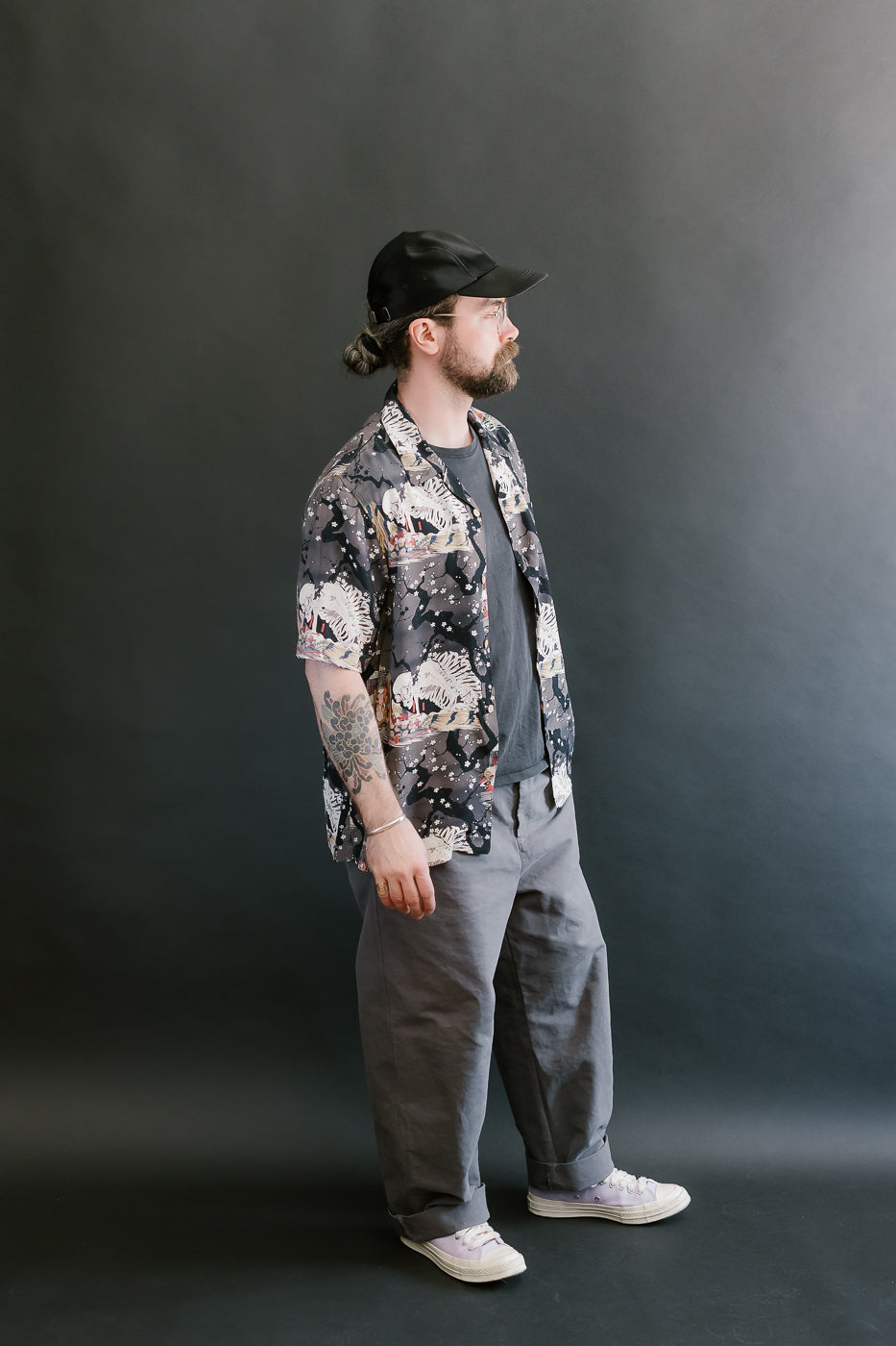 Aloha Shirt - Skeletons - Dark Grey