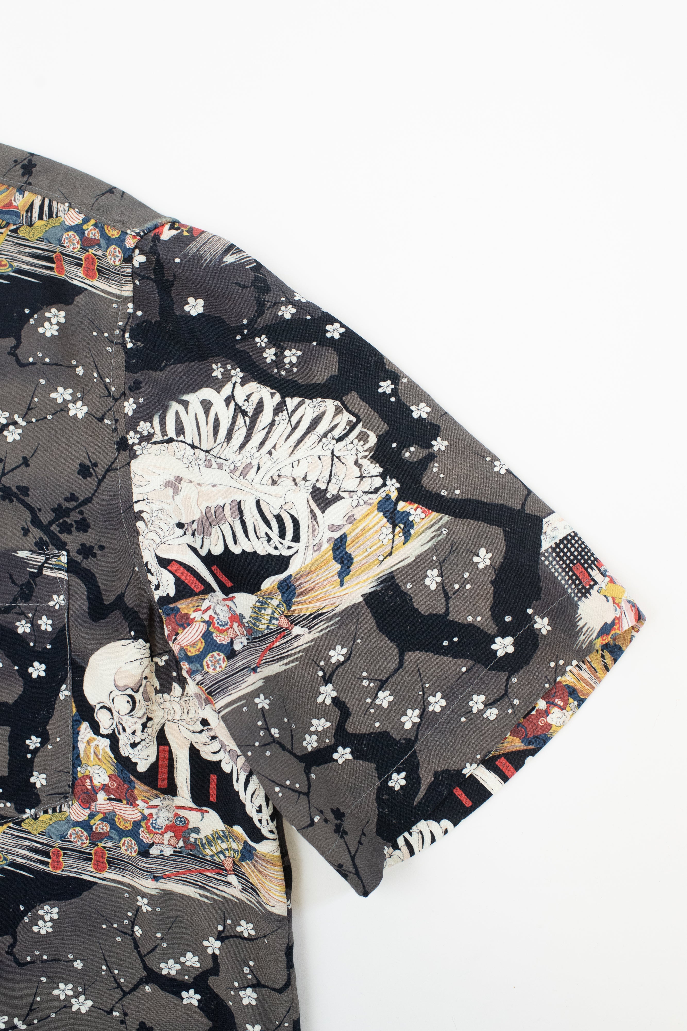 Aloha Shirt - Skeletons - Dark Grey
