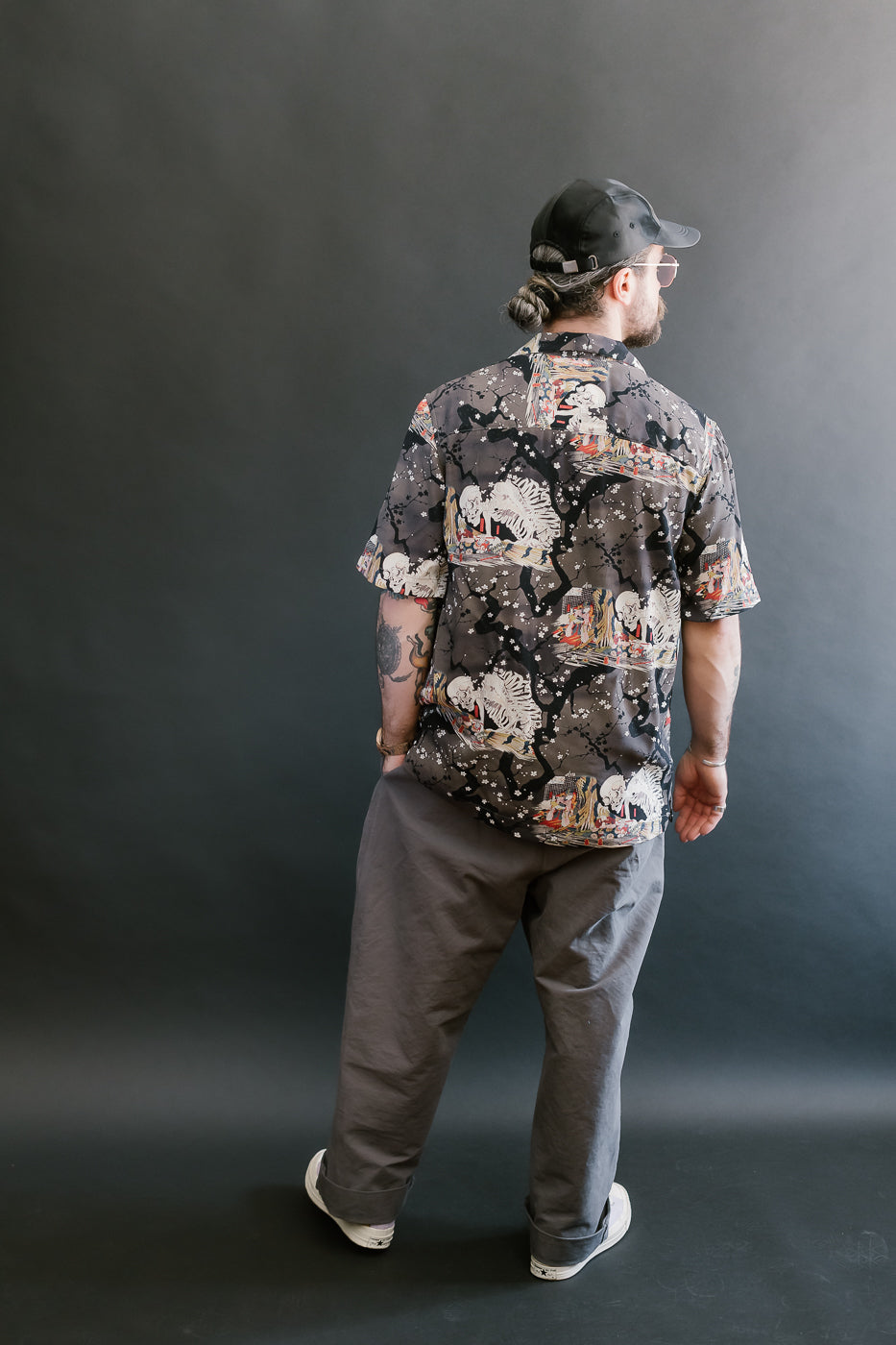 Aloha Shirt - Skeletons - Dark Grey