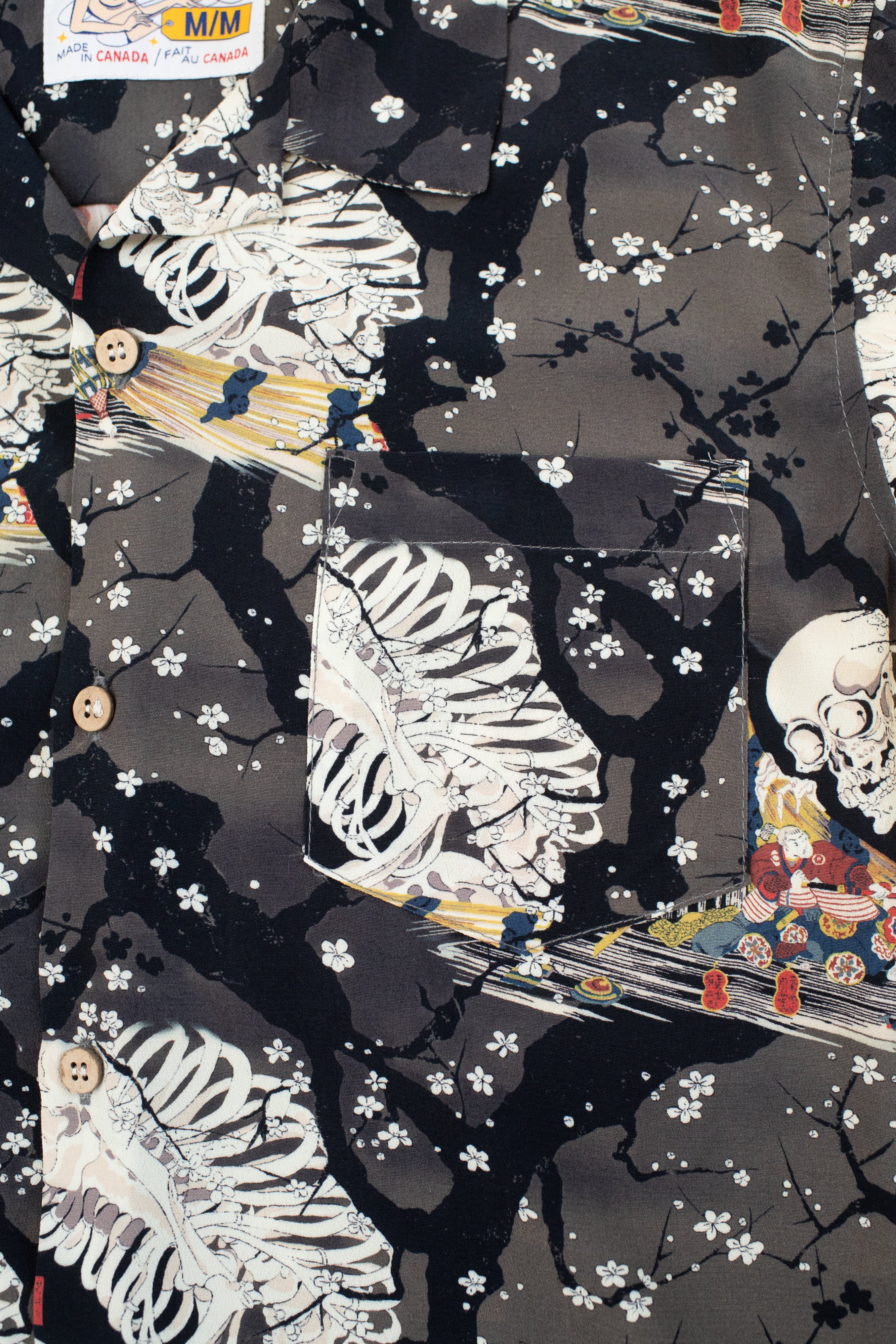 Aloha Shirt - Skeletons - Dark Grey