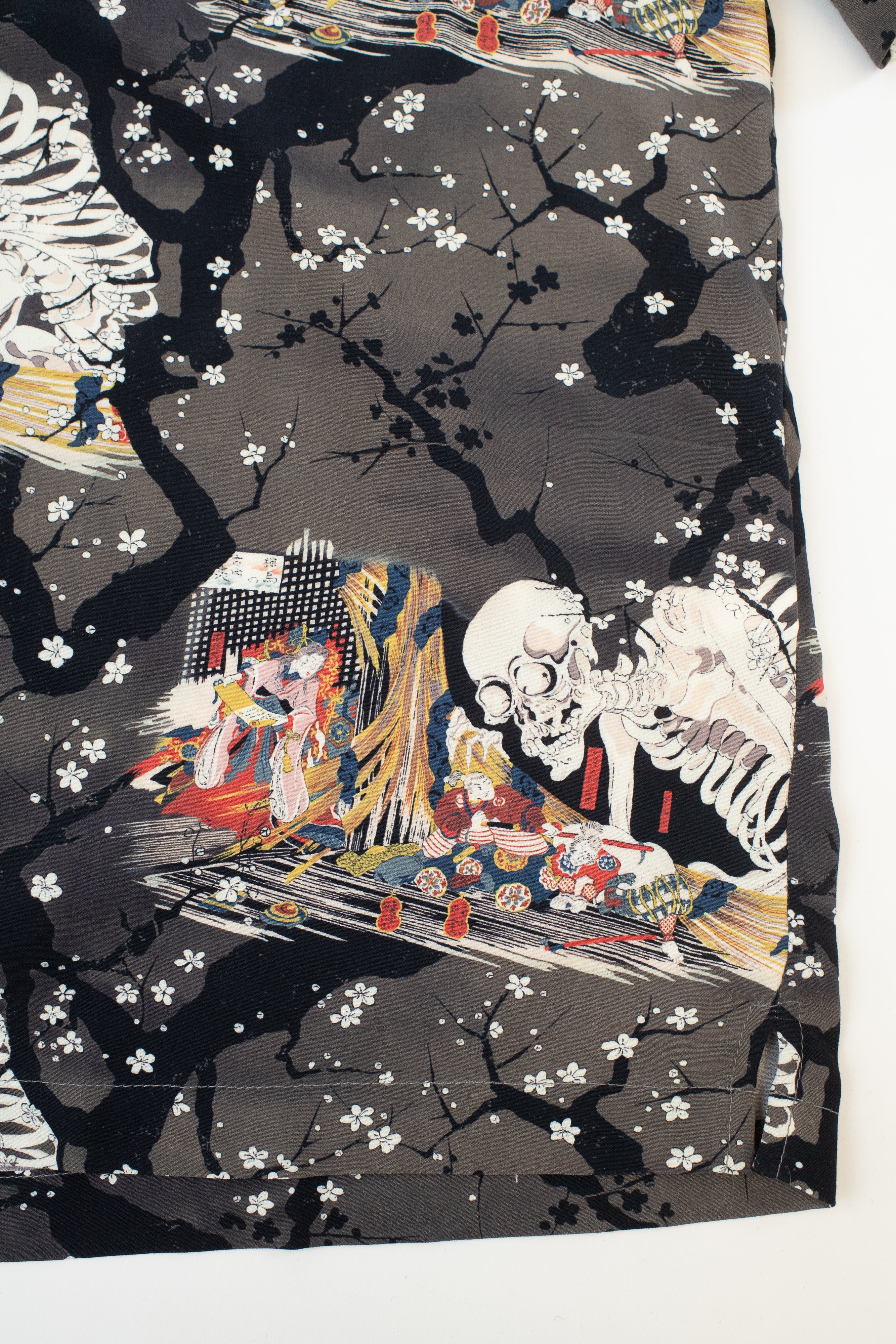 Aloha Shirt - Skeletons - Dark Grey