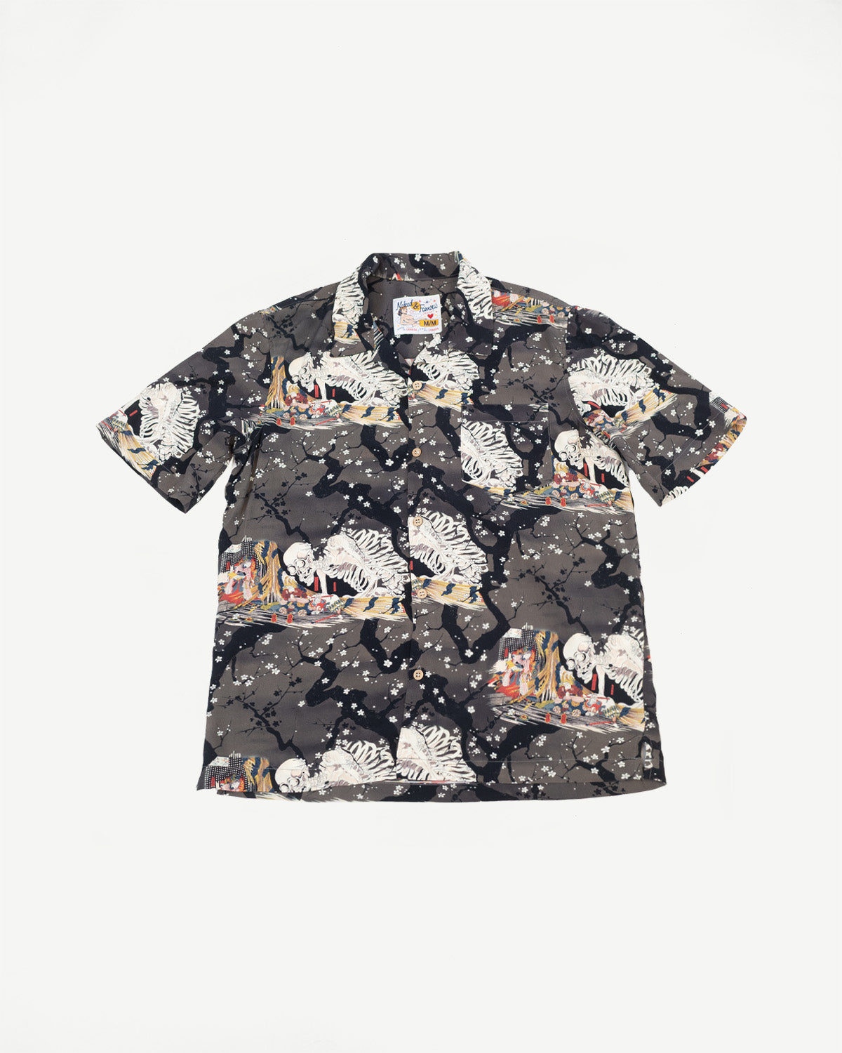 Aloha Shirt - Skeletons - Dark Grey