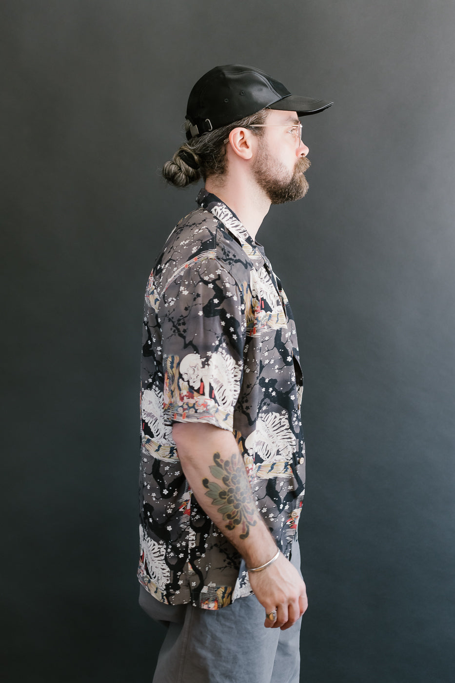 Aloha Shirt - Skeletons - Dark Grey