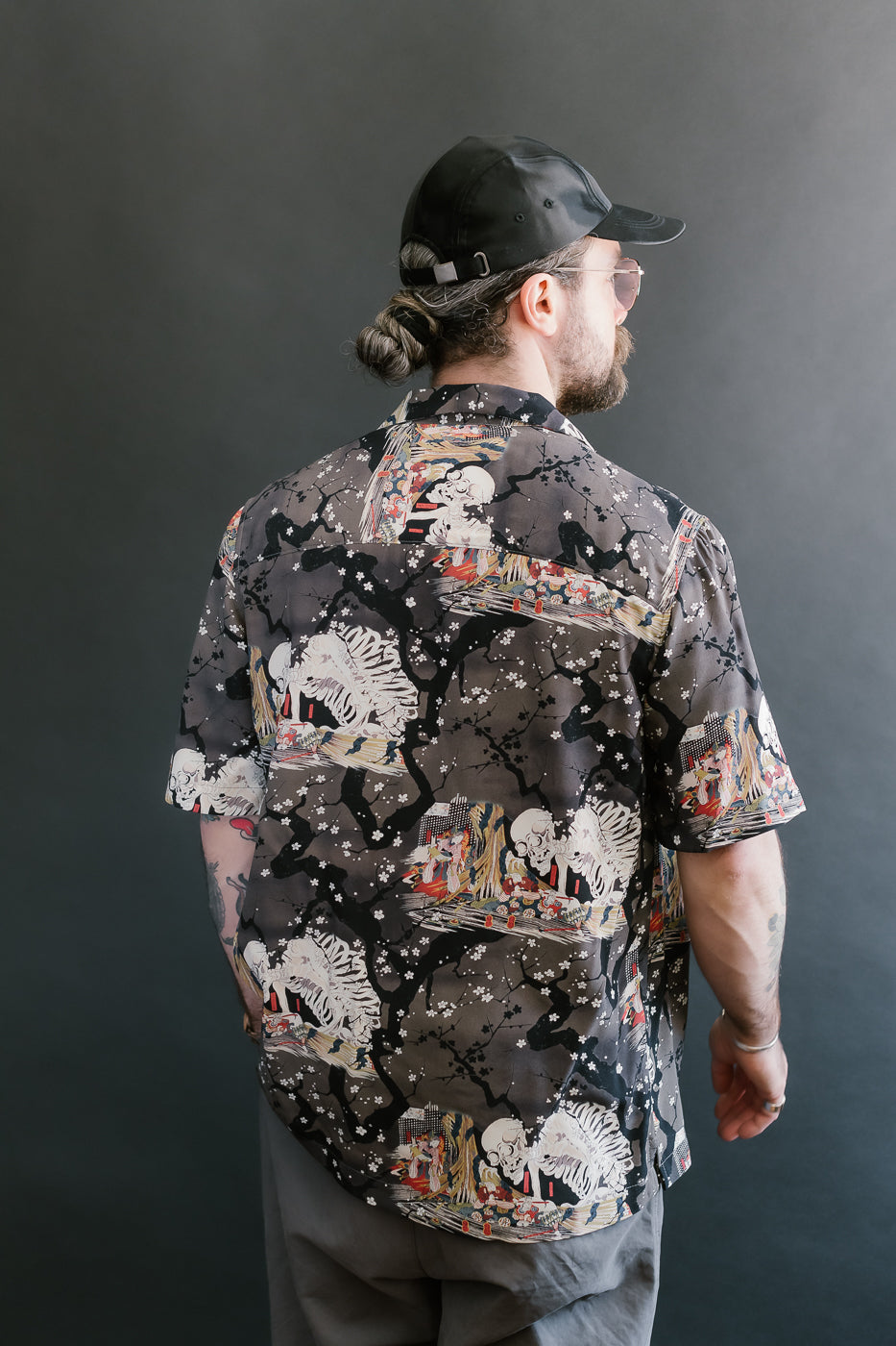 Aloha Shirt - Skeletons - Dark Grey