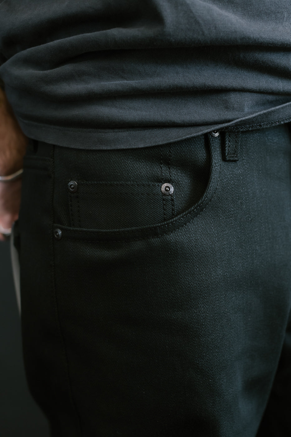 12.5oz - Forever Black Selvedge Denim - Strong Guy
