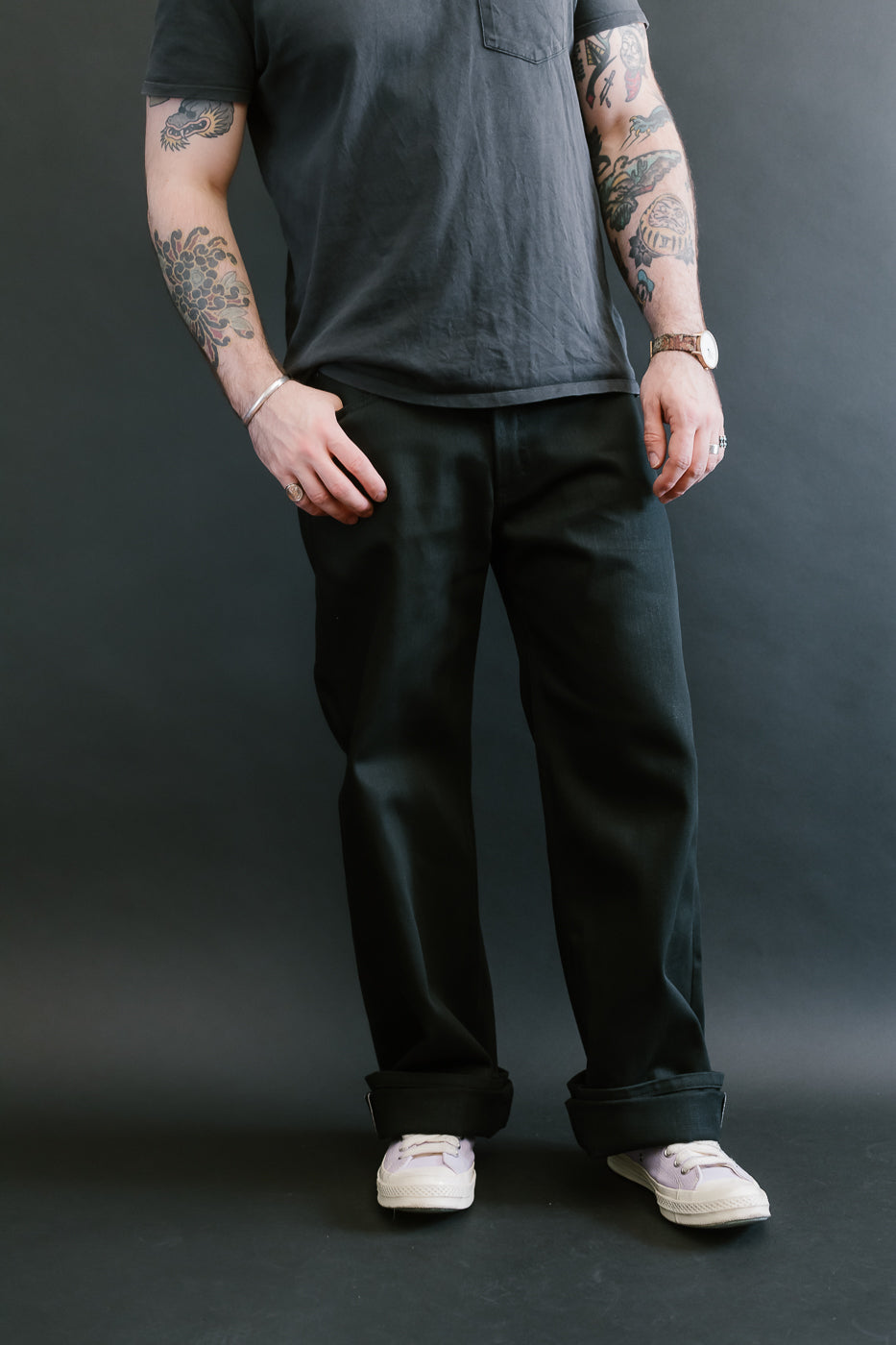 12.5oz - Forever Black Selvedge Denim - Strong Guy