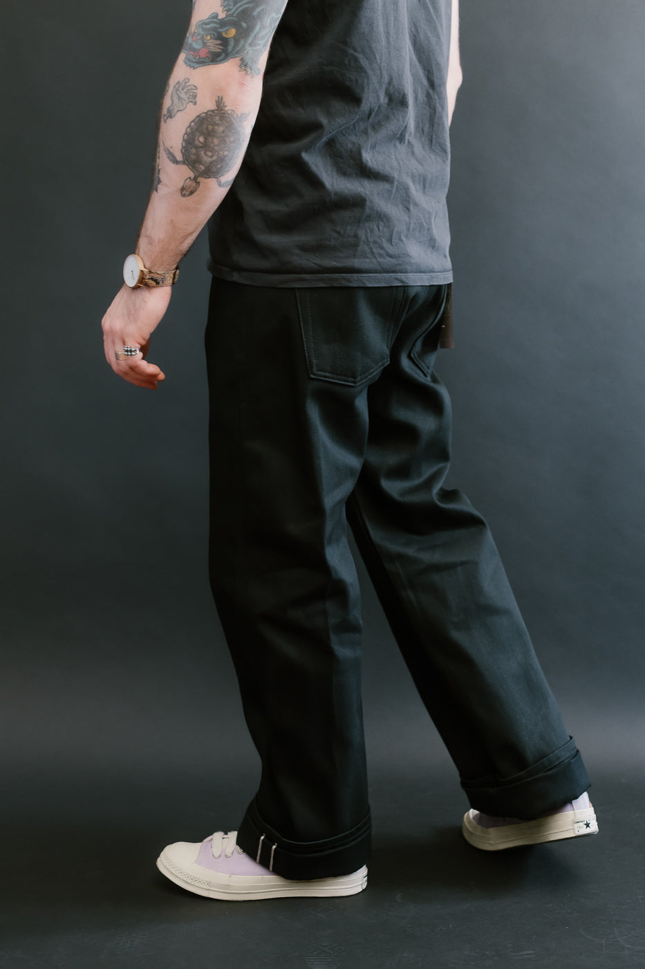 12.5oz - Forever Black Selvedge Denim - Strong Guy