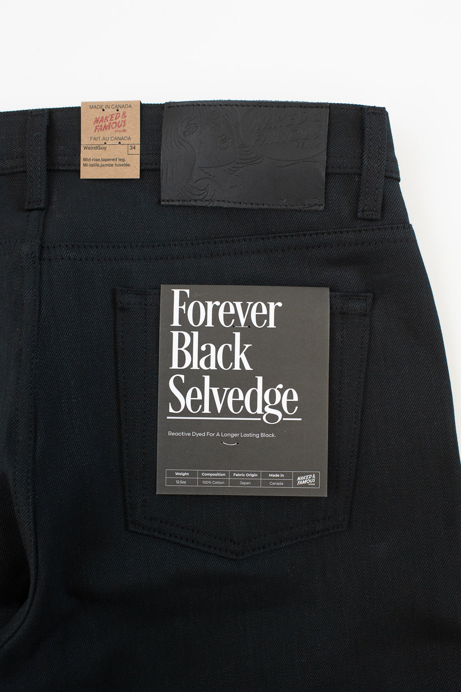 12.5oz - Forever Black Selvedge Denim - Weird Guy
