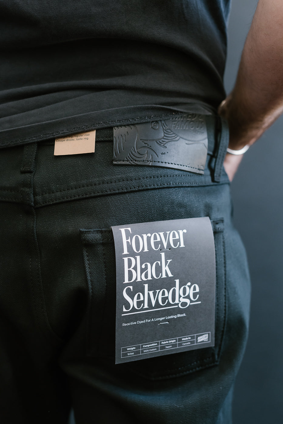 12.5oz - Forever Black Selvedge Denim - Weird Guy