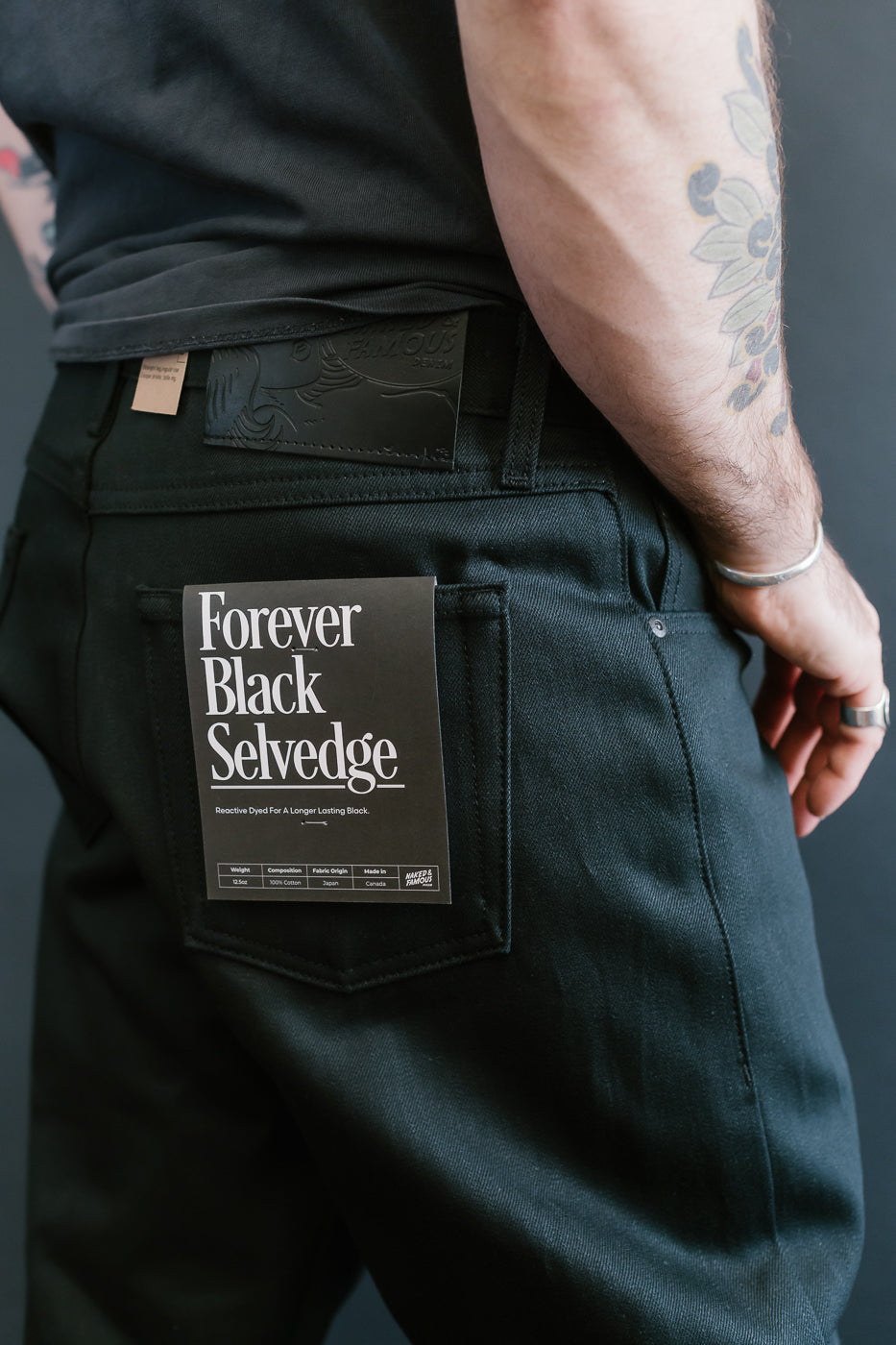 12.5oz - Forever Black Selvedge Denim - Weird Guy