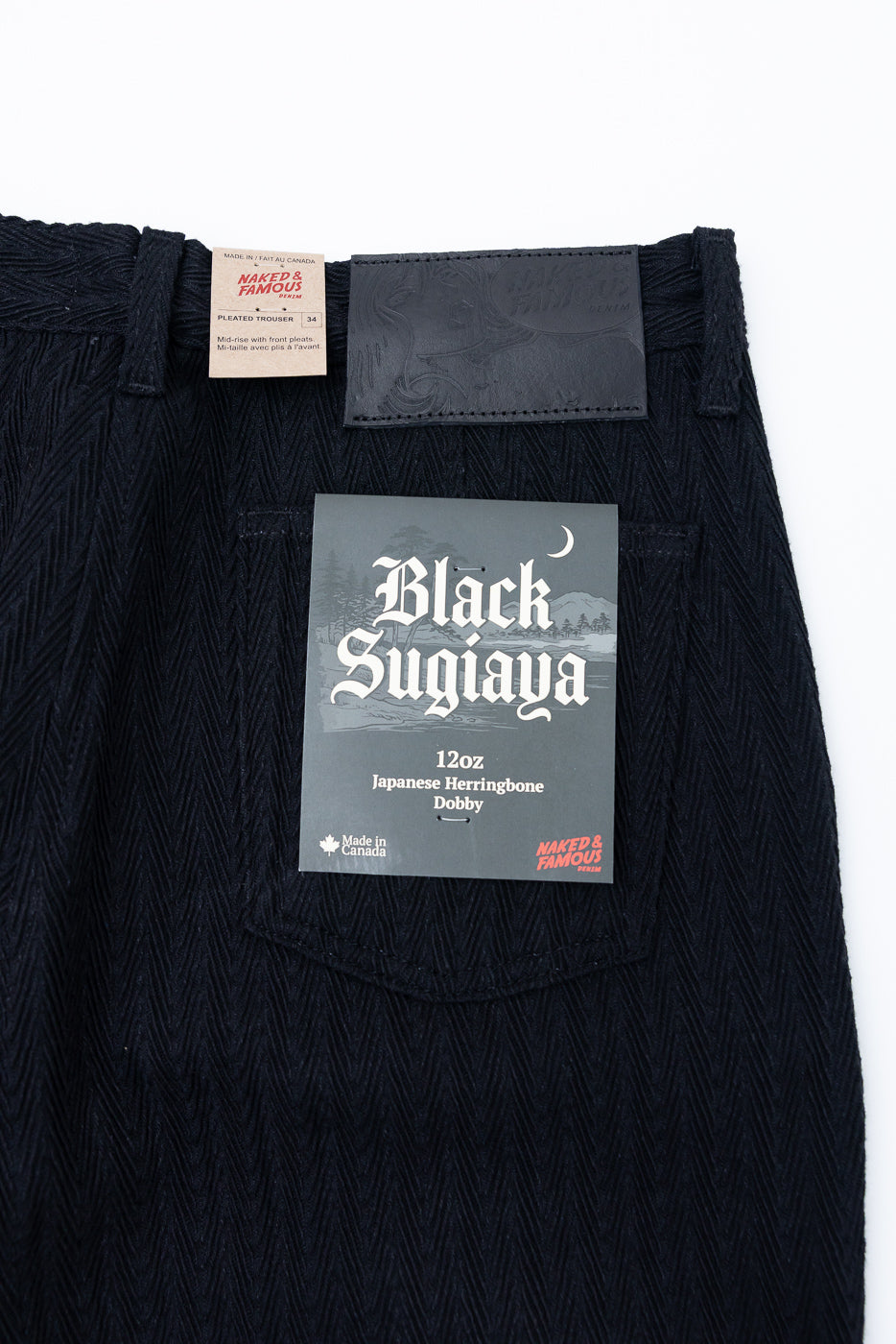 12oz - Black Sugiaya - Pleated Trouser | Dant