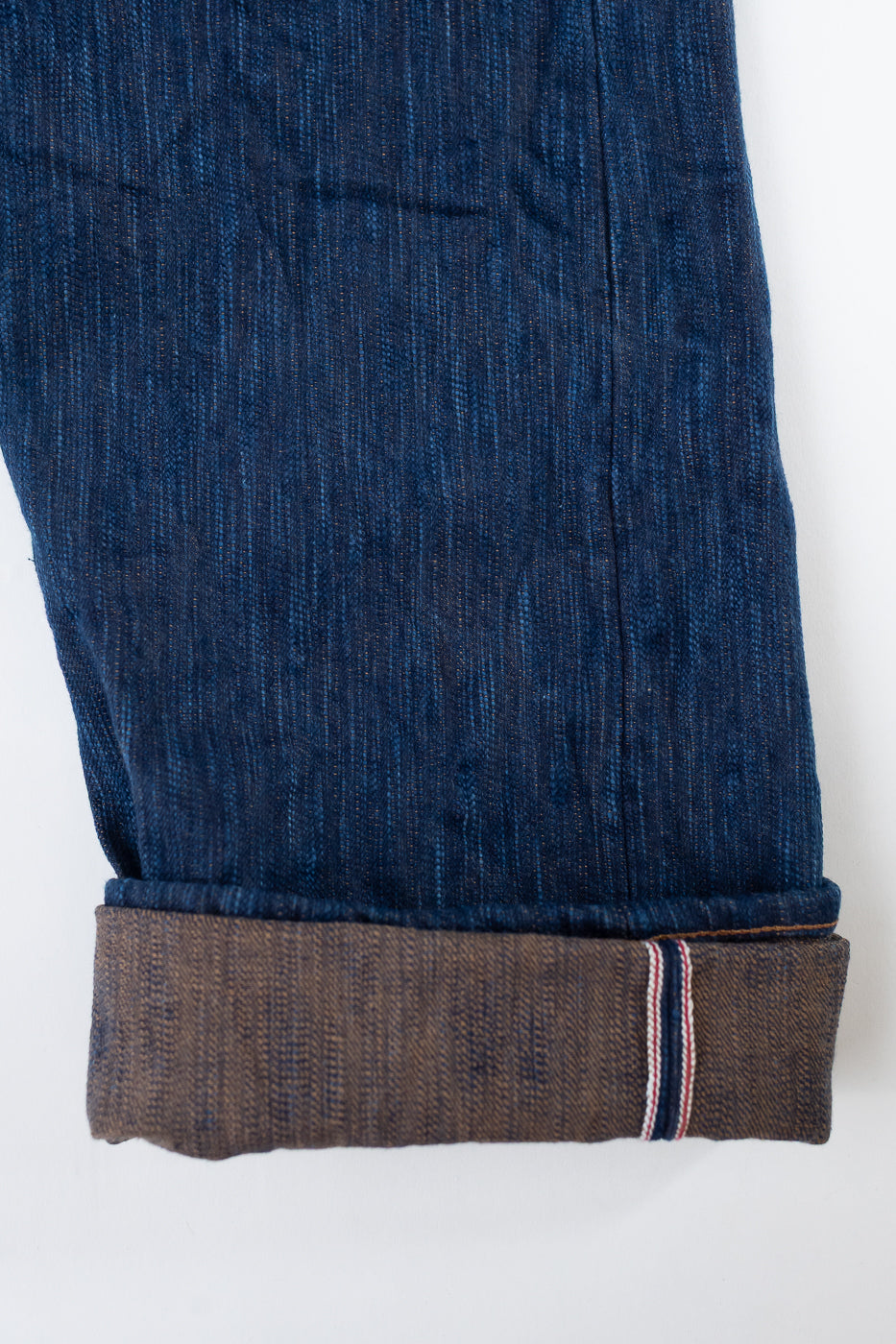 14oz - MIJ15 Intangible Cultural Treasure Hand Dyed Natural Indigo x Kakishibu Slub Selvedge Selvedge - True Guy