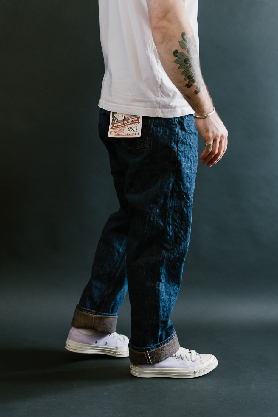 14oz - MIJ15 Intangible Cultural Treasure Hand Dyed Natural Indigo x Kakishibu Slub Selvedge Selvedge - True Guy