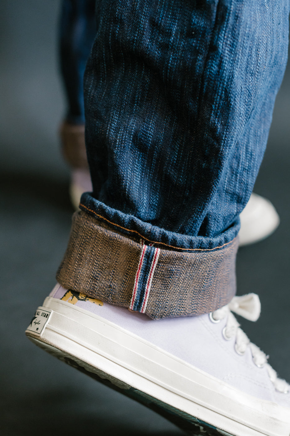 14oz - MIJ15 Intangible Cultural Treasure Hand Dyed Natural Indigo x Kakishibu Slub Selvedge Selvedge - Weird Guy