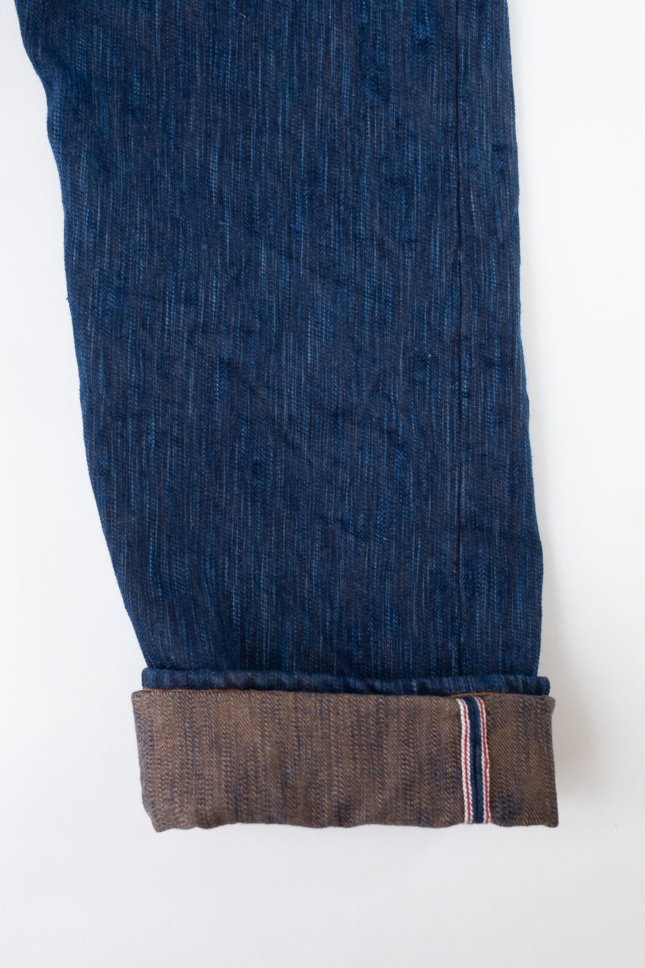 14oz - MIJ15 Intangible Cultural Treasure Hand Dyed Natural Indigo x Kakishibu Slub Selvedge Selvedge - Weird Guy