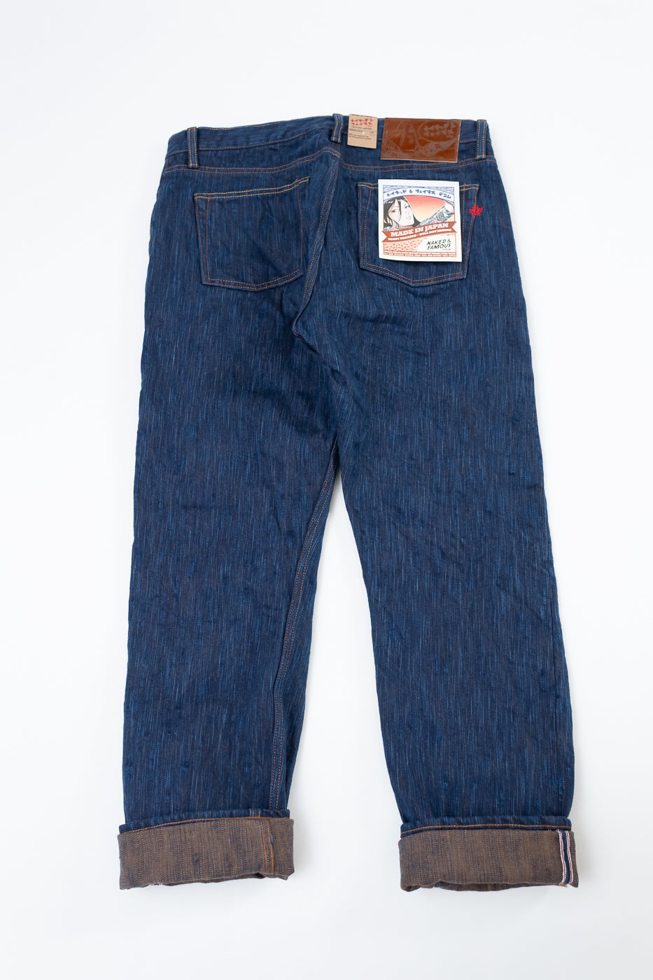 14oz - MIJ15 Intangible Cultural Treasure Hand Dyed Natural Indigo x Kakishibu Slub Selvedge Selvedge - Weird Guy