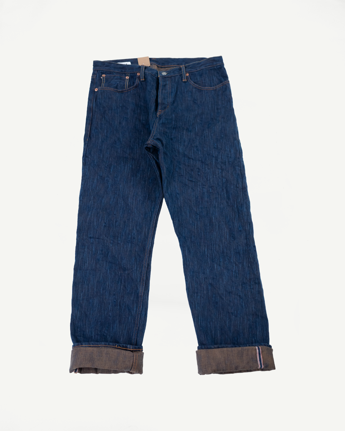 14oz - MIJ15 Intangible Cultural Treasure Hand Dyed Natural Indigo x Kakishibu Slub Selvedge Selvedge - Weird Guy