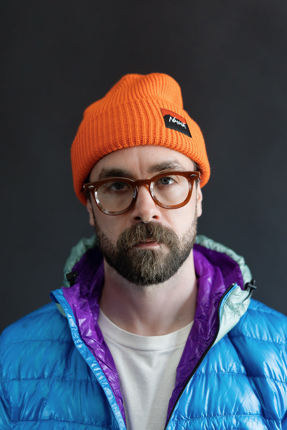 isecai Whimgy Beanie Charcoal × Orange Box Logo Bulky Beanie - Orange | Dant