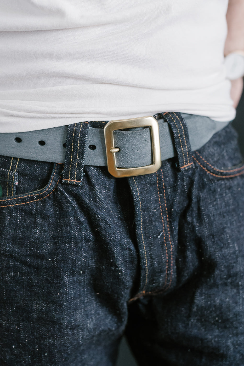 OGL Single Prong Garrison Buckle Leather Belt - Rough Out Black