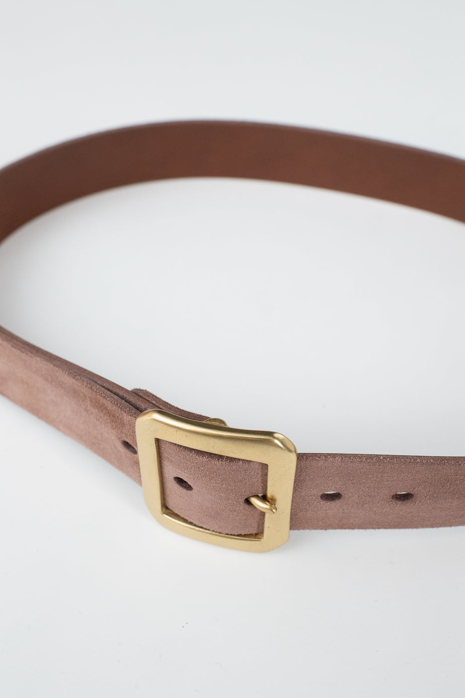 OGL Single Prong Garrison Buckle Leather Belt - Rough Out Brown