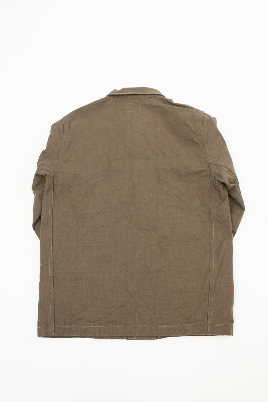 03100-HOX-OLG - 13.5oz Sulphur Dyed Olive Oxford Cloth - Coverall Jacket