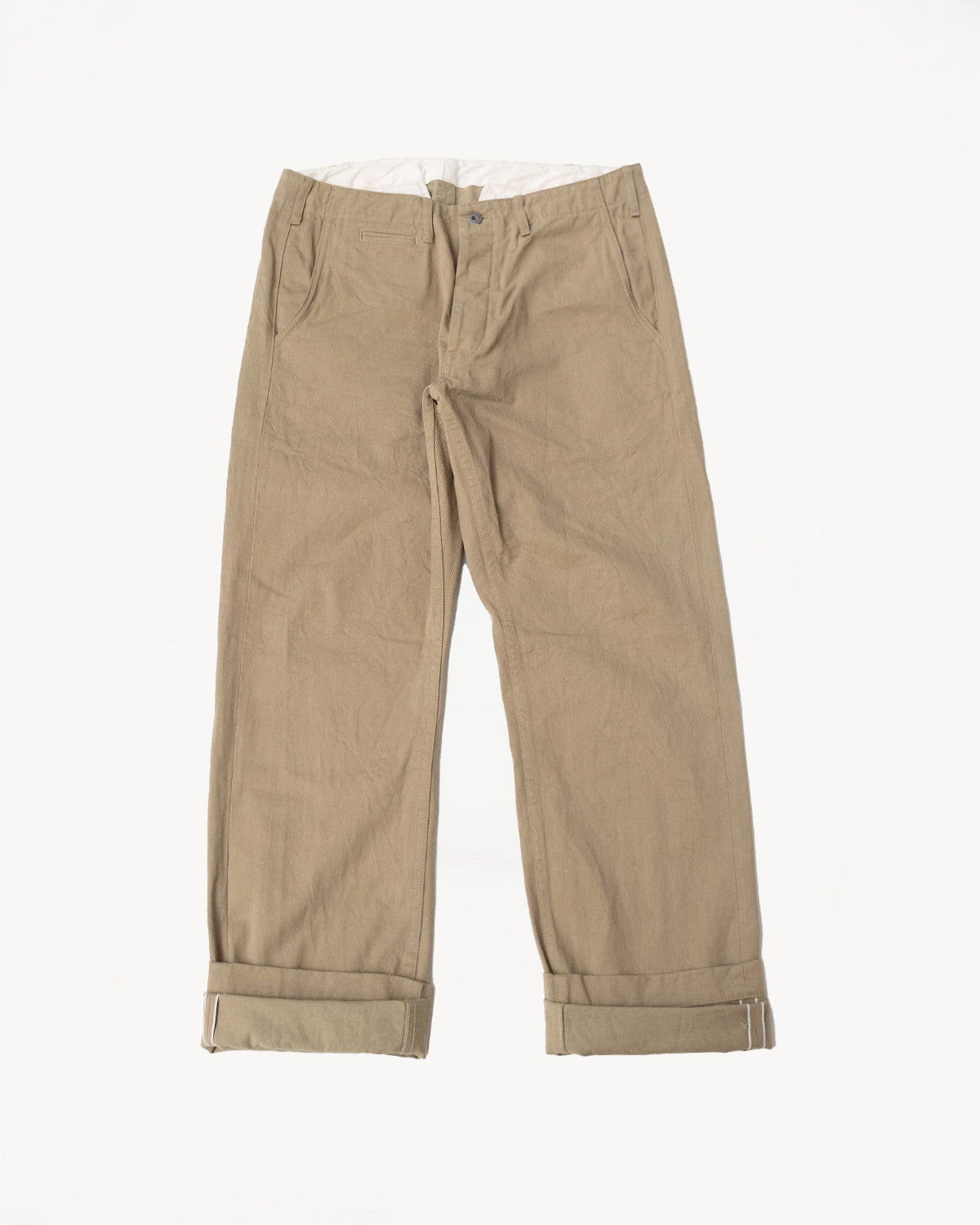 737-SVC-KHB - 9.5oz Selvedge Chino Trouser Khaki - Relaxed Straight