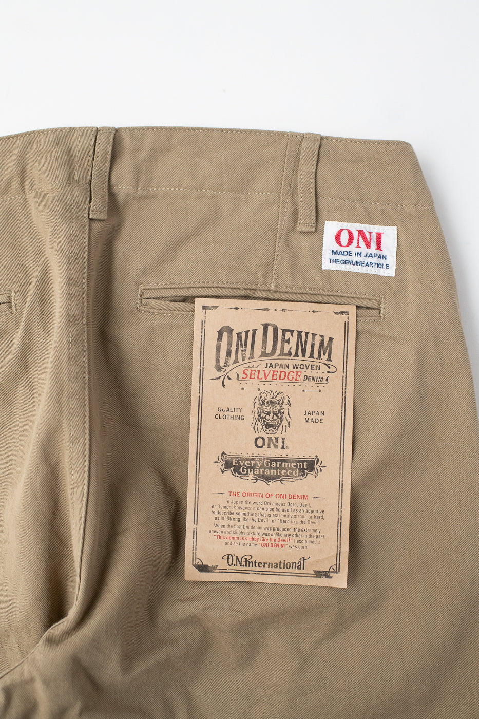 737-SVC-KHB - 9.5oz Selvedge Chino Trouser Khaki - Relaxed Straight