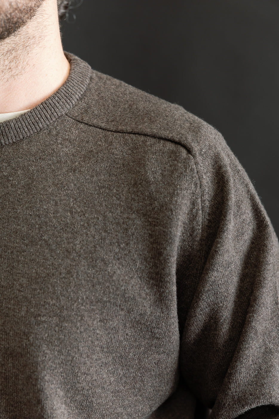 01-0050-53 - Simple Wool Crewneck Sweater - Brown