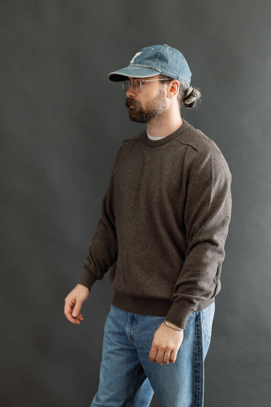 01-0050-53 - Simple Wool Crewneck Sweater - Brown