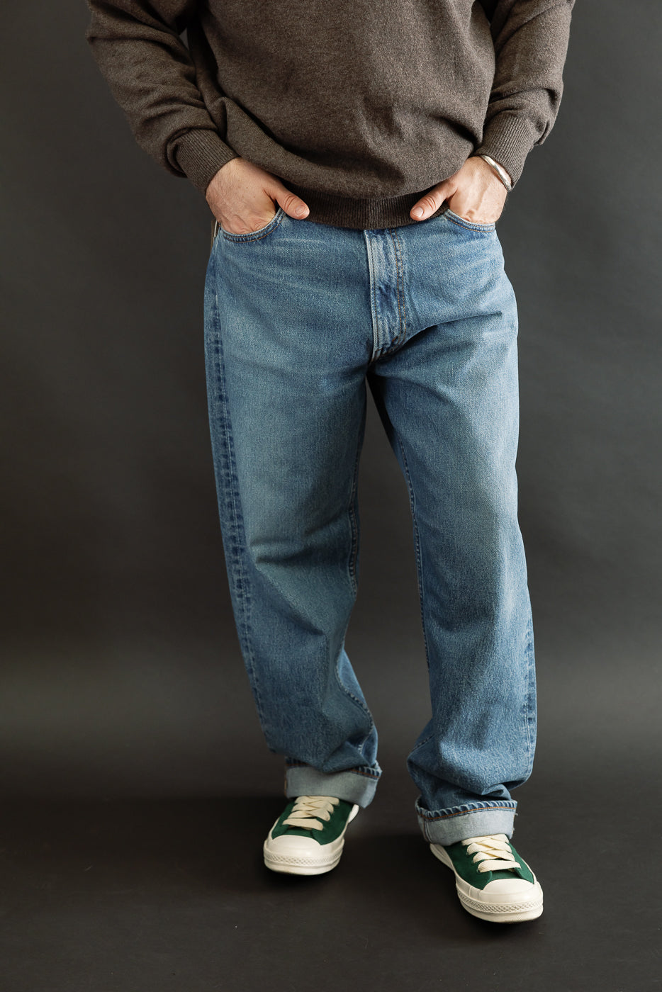 01-1010W-95 - 101 Dad's Fit Denim Jeans - Used Denim Wash