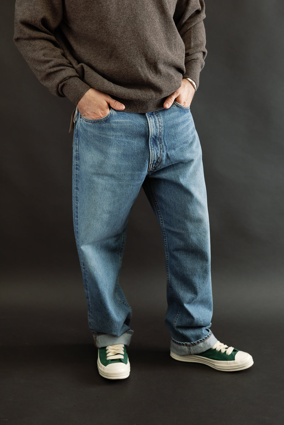 01-1010W-95 - 101 Dad's Fit Denim Jeans - Used Denim Wash