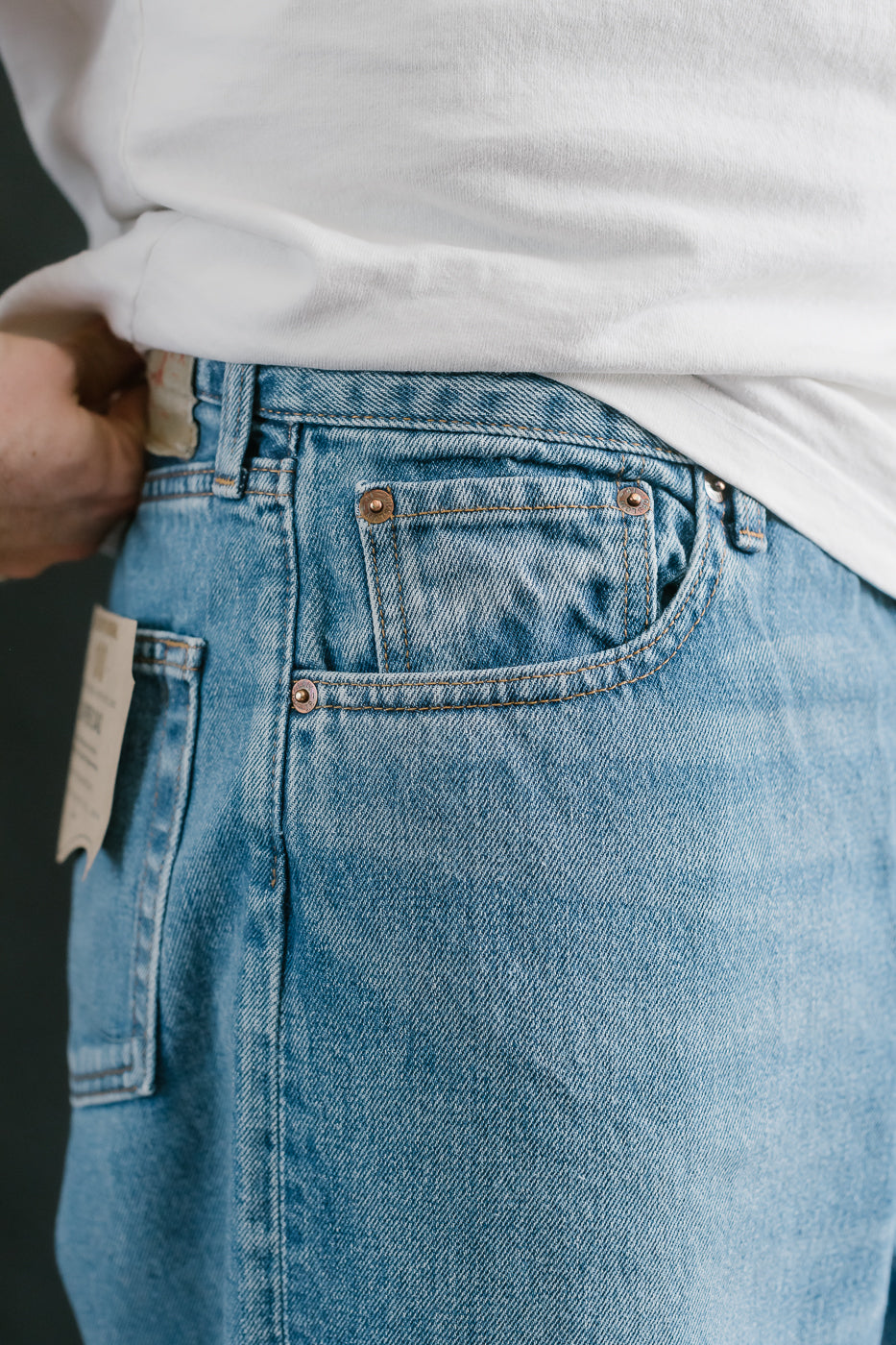01-1100W-95 - 100 Super Dad's Fit Denim Jeans - Used Denim Wash