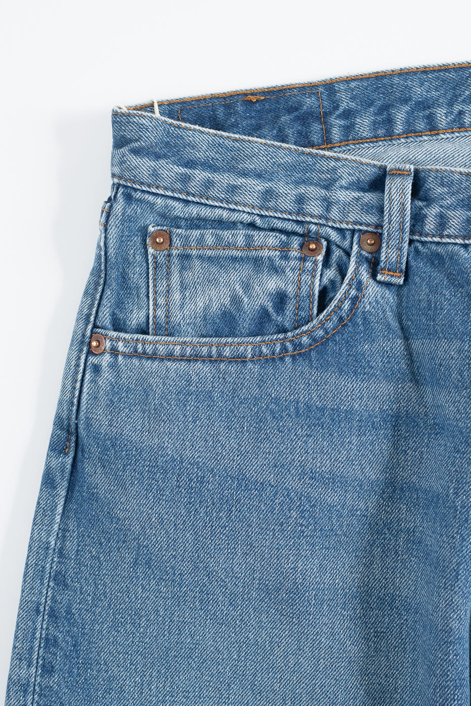 01-1100W-95 - 100 Super Dad's Fit Denim Jeans - Used Denim Wash