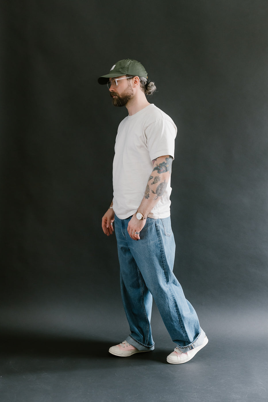01-1100W-95 - 100 Super Dad's Fit Denim Jeans - Used Denim Wash
