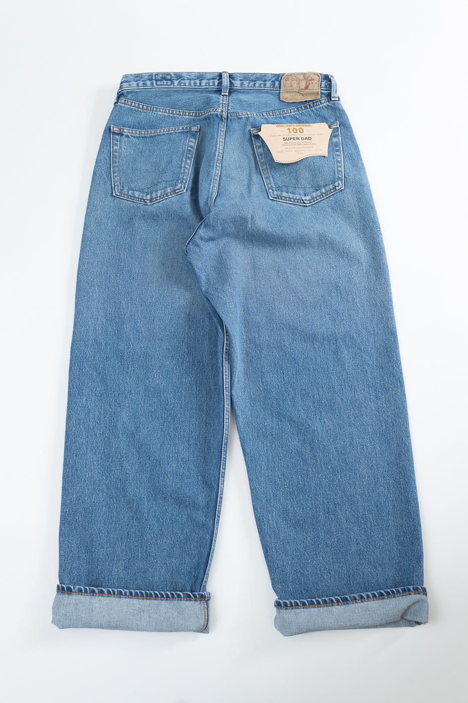 01-1100W-95 - 100 Super Dad's Fit Denim Jeans - Used Denim Wash
