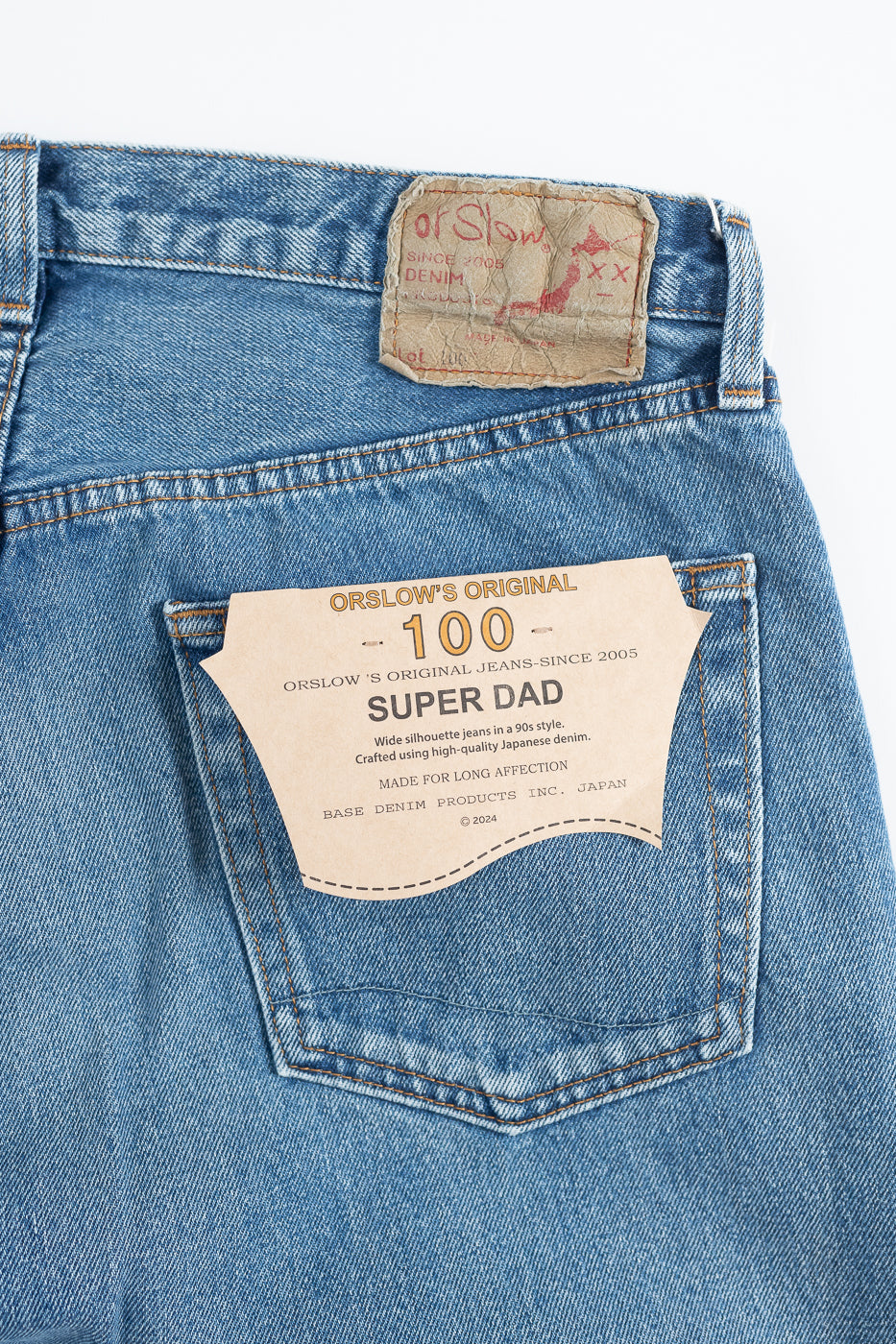 01-1100W-95 - 100 Super Dad's Fit Denim Jeans - Used Denim Wash