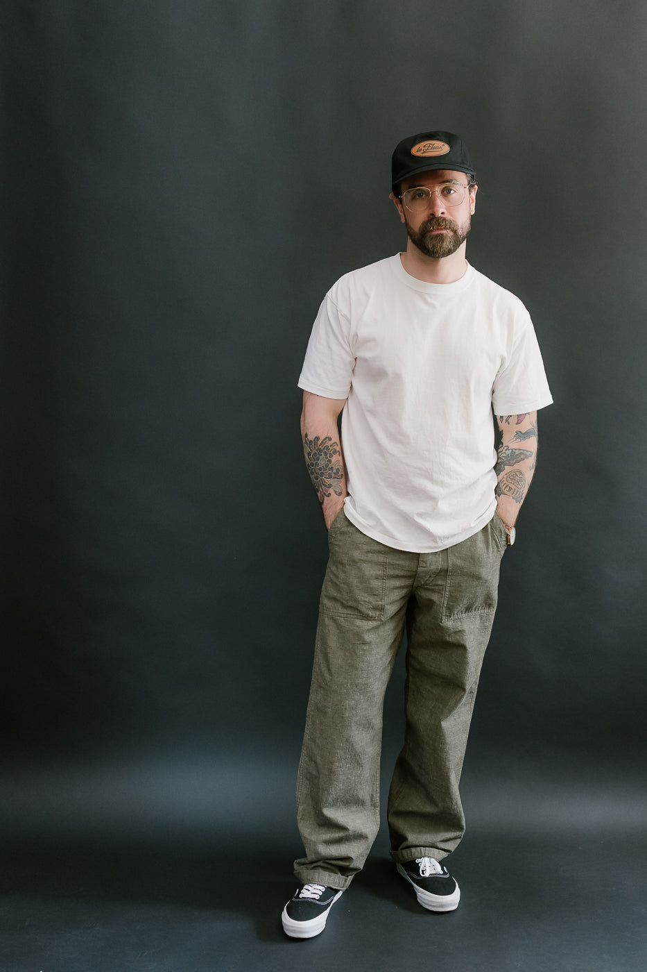 01-5002-48 - Fatigue Pants Chambray - Standard Fit - Dusty Olive
