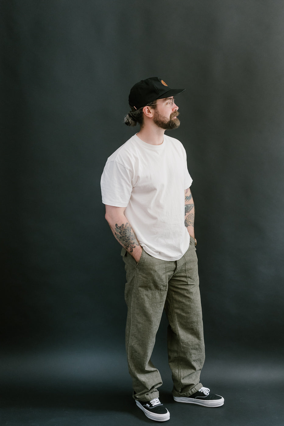 01-5002-48 - Fatigue Pants Chambray - Standard Fit - Dusty Olive