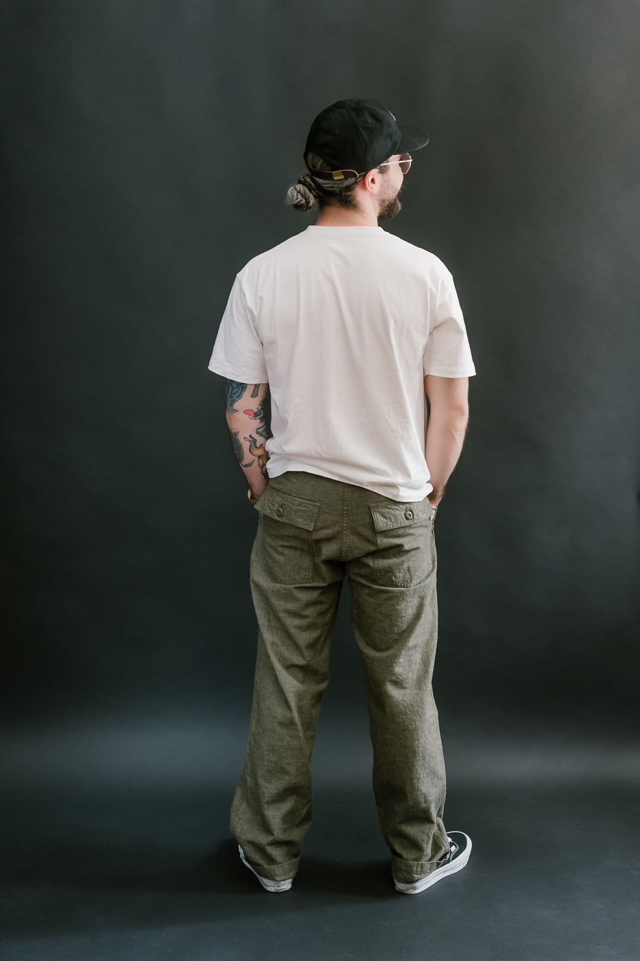 01-5002-48 - Fatigue Pants Chambray - Standard Fit - Dusty Olive