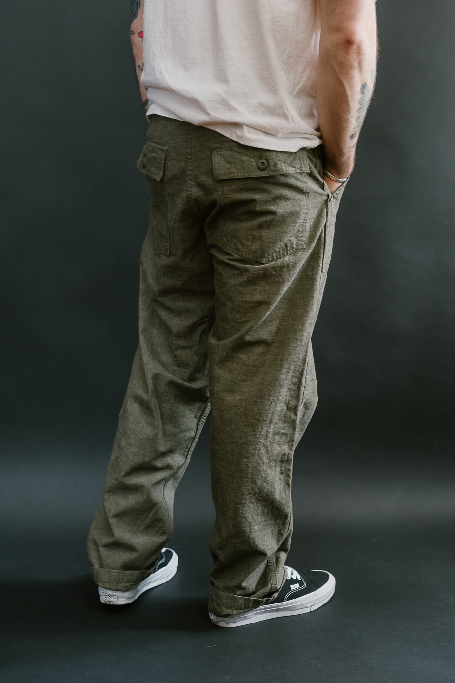 01-5002-48 - Fatigue Pants Chambray - Standard Fit - Dusty Olive