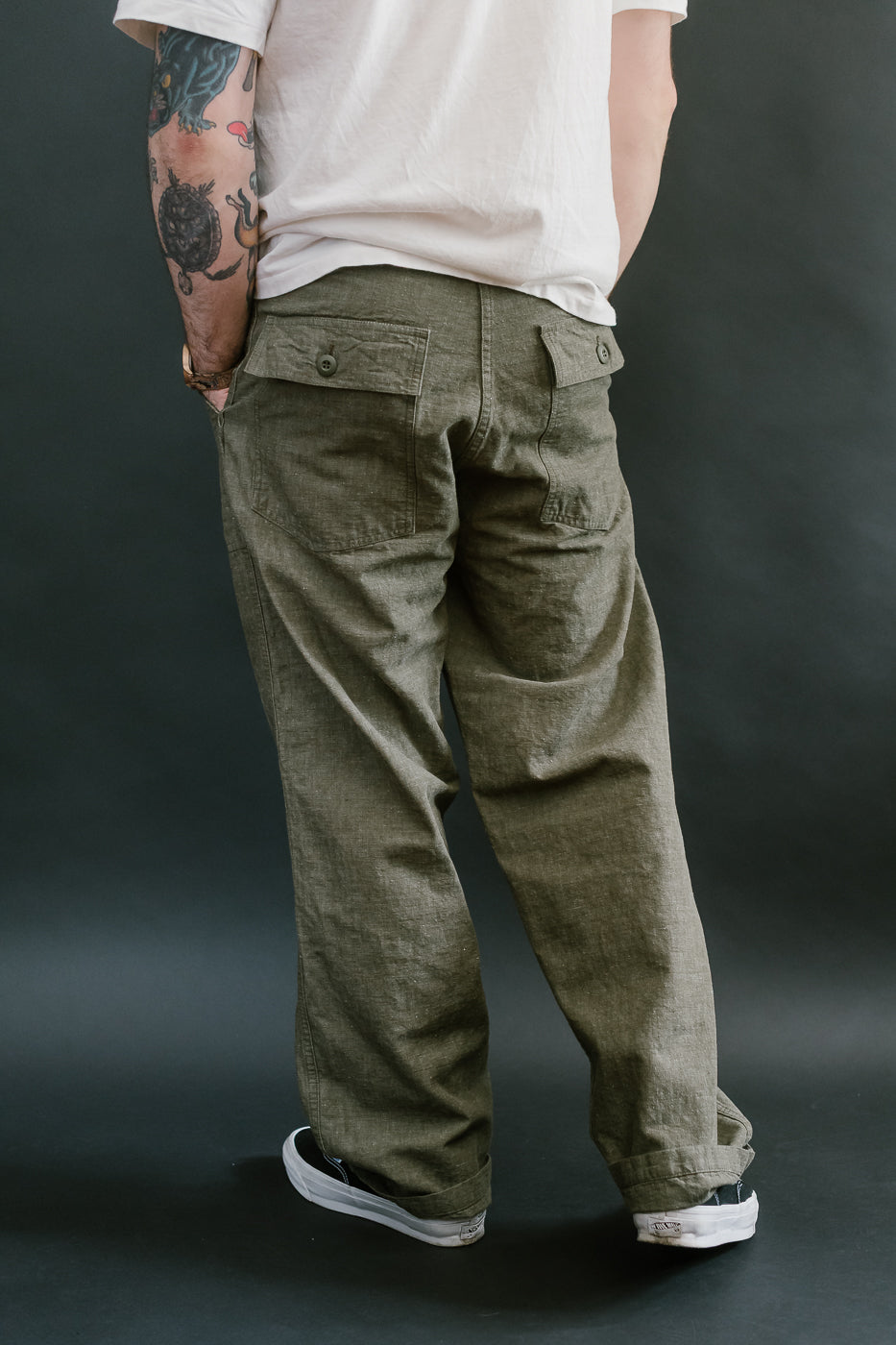 01-5002-48 - Fatigue Pants Chambray - Standard Fit - Dusty Olive