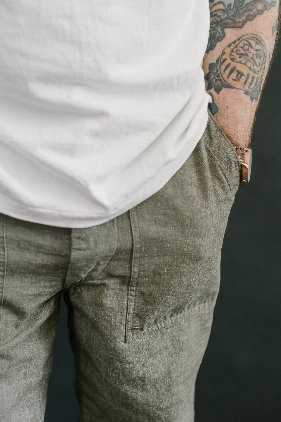 01-5002-48 - Fatigue Pants Chambray - Standard Fit - Dusty Olive