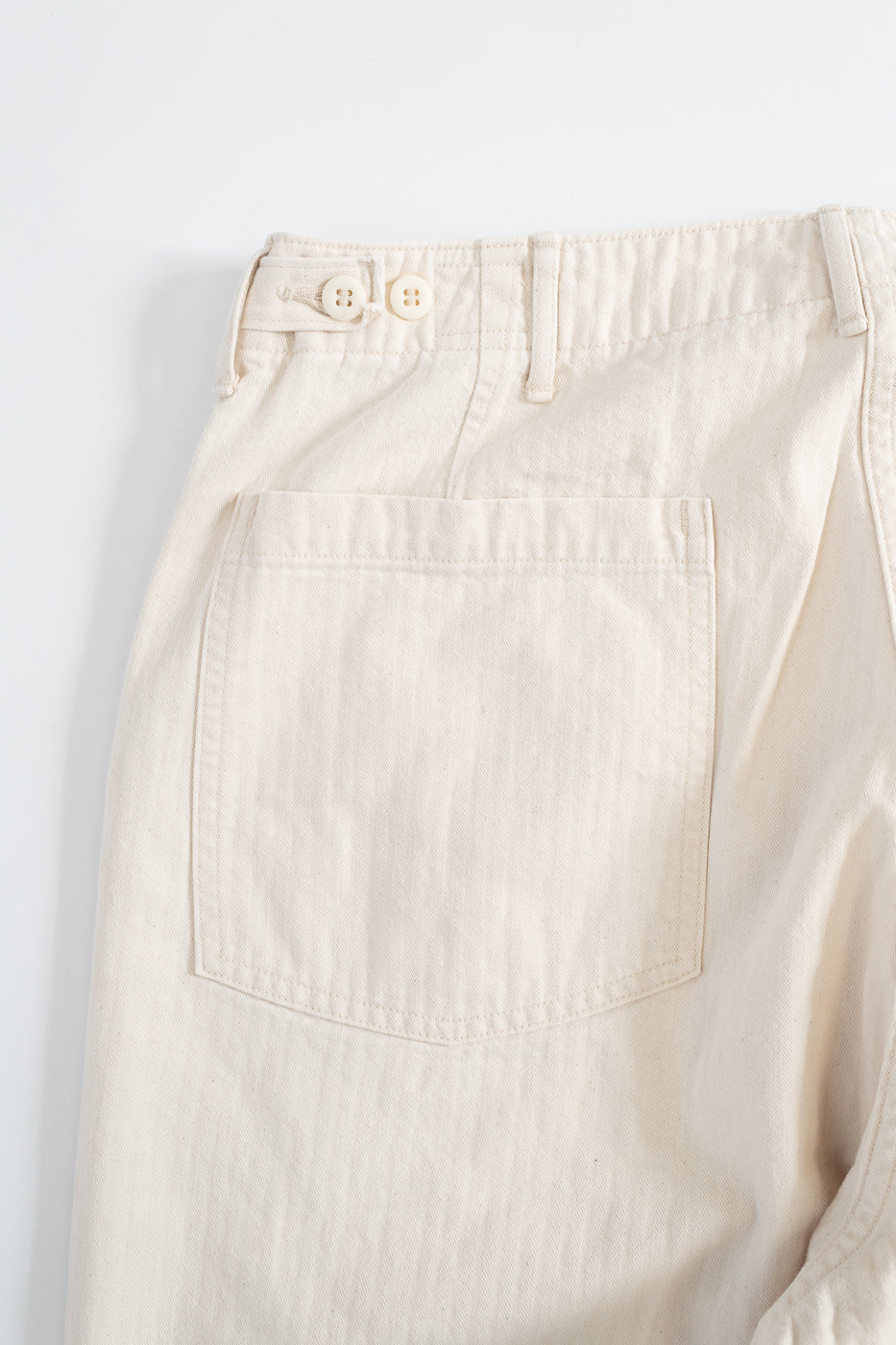 01-5103-66 - Herringbone Summer Fatigue Pants - Ecru