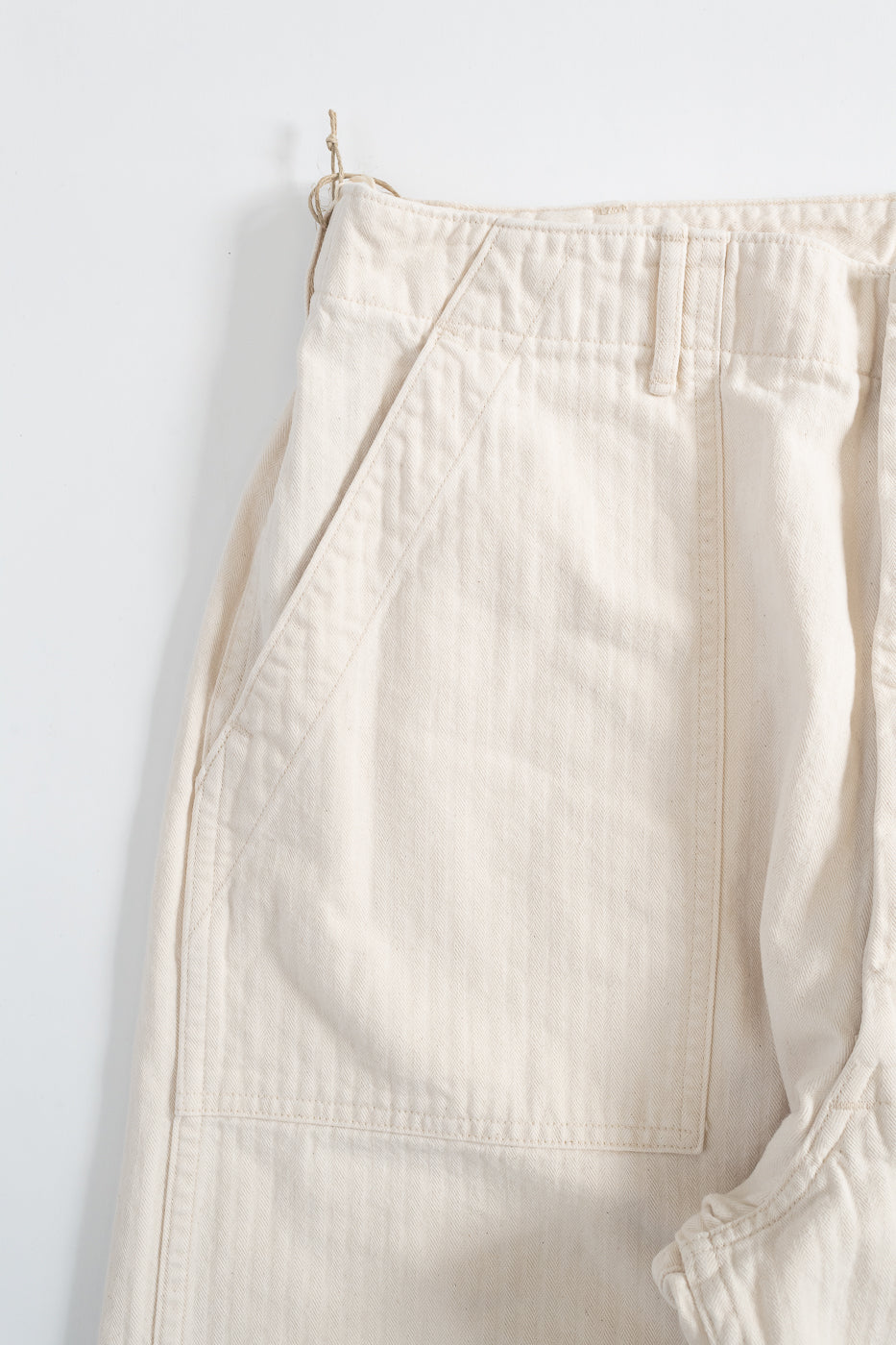 01-5103-66 - Herringbone Summer Fatigue Pants - Ecru