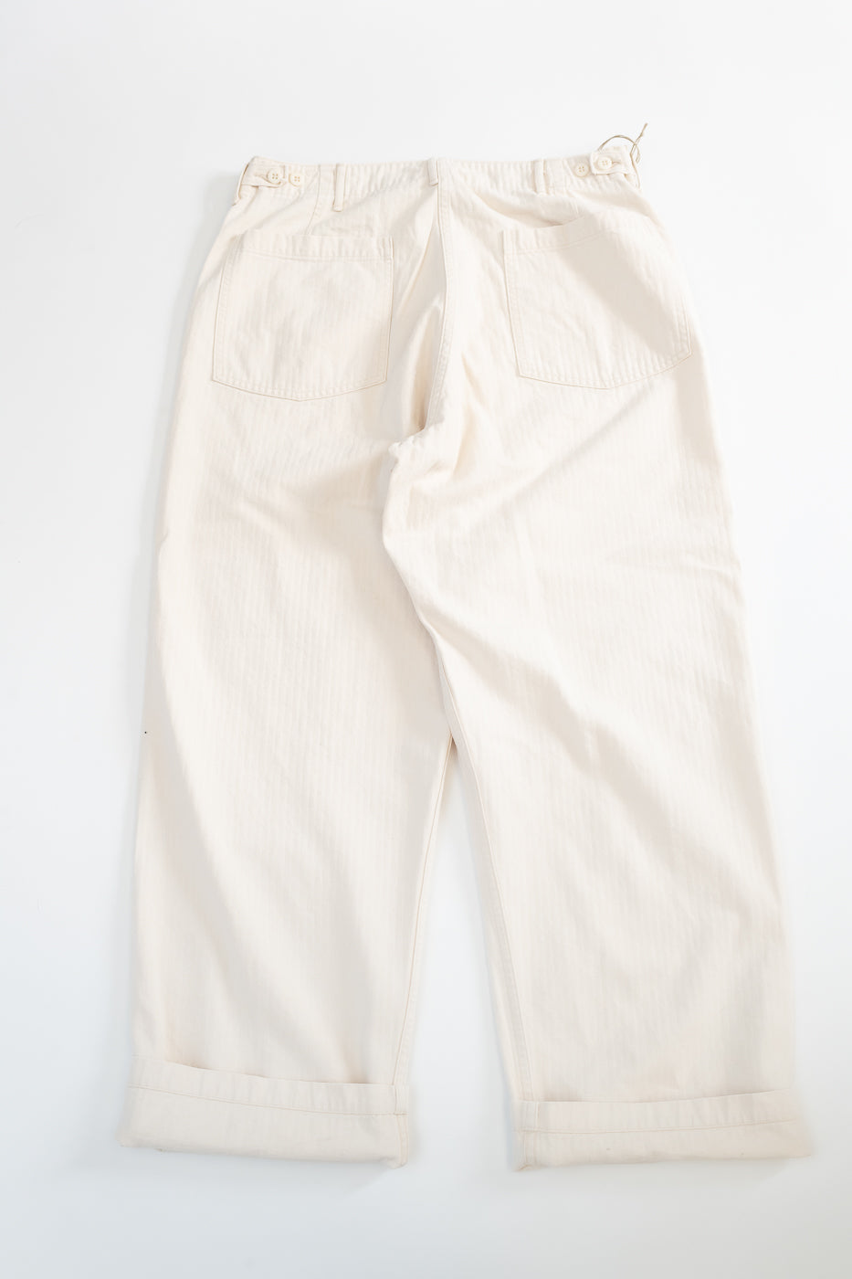 01-5103-66 - Herringbone Summer Fatigue Pants - Ecru