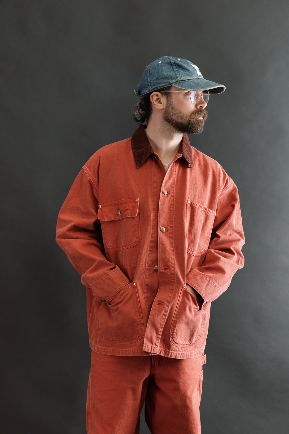 01-6034-25S - Relaxed Fit Coverall Jacket - Red