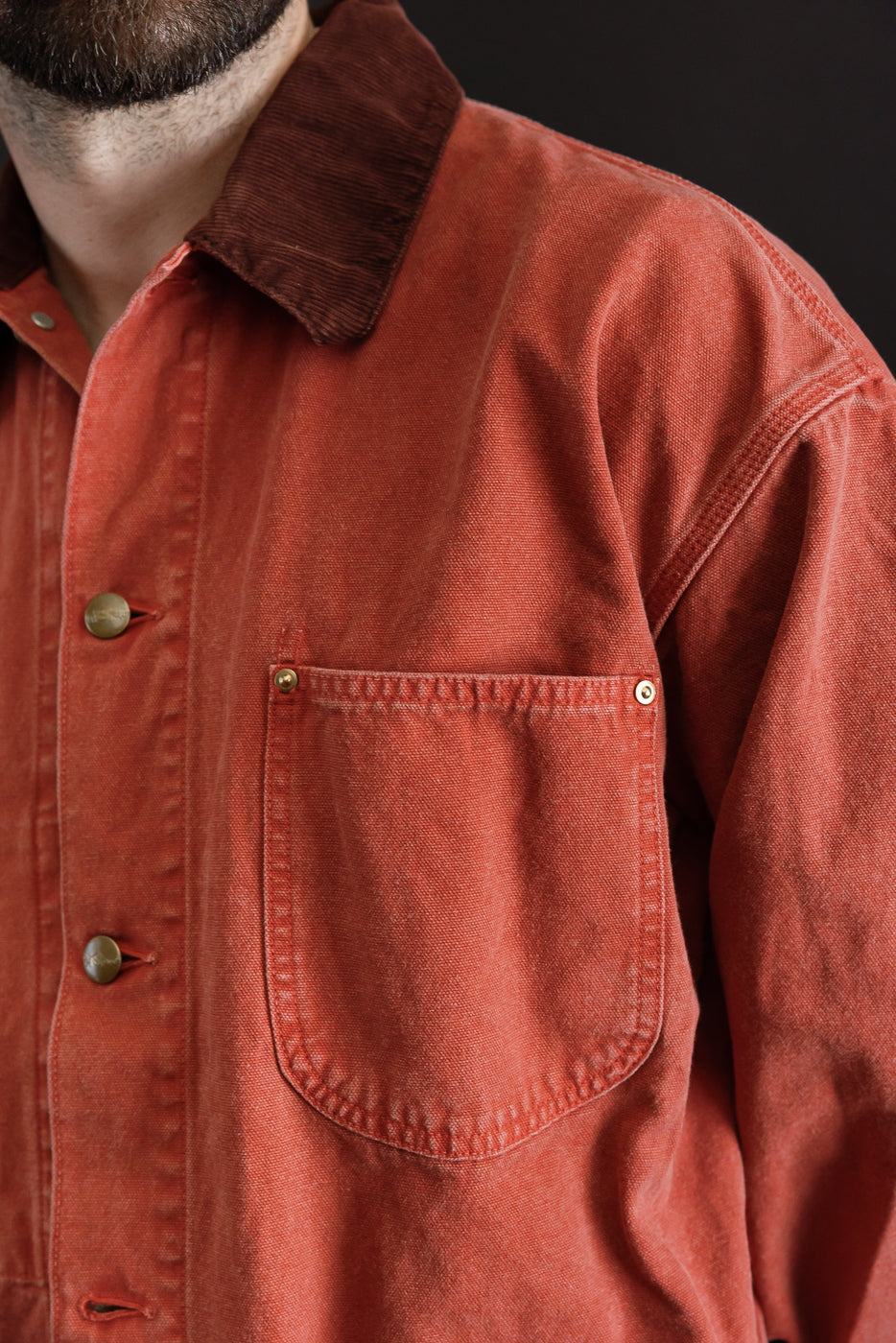01-6034-25S - Relaxed Fit Coverall Jacket - Red