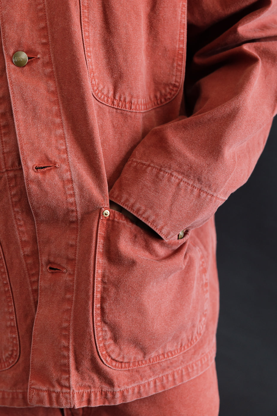 01-6034-25S - Relaxed Fit Coverall Jacket - Red